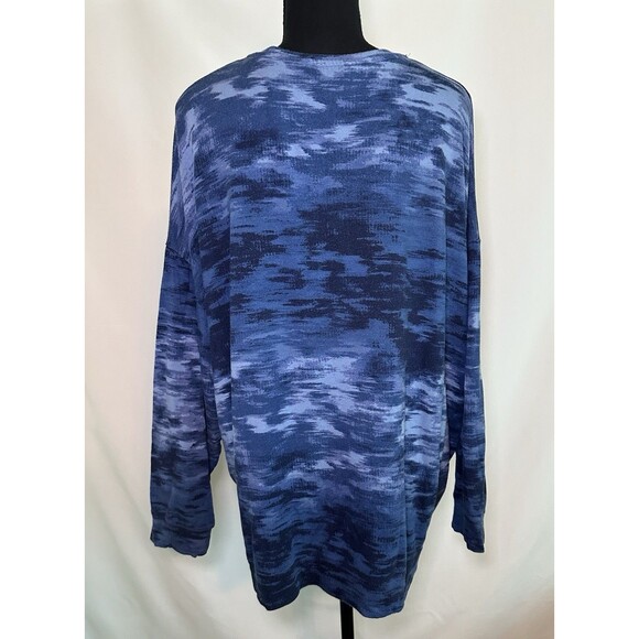 Athleta Balance Printed Pullover Sweatshirt Blue Women's Plus Size 1X‎ - Picture 3 of 11
